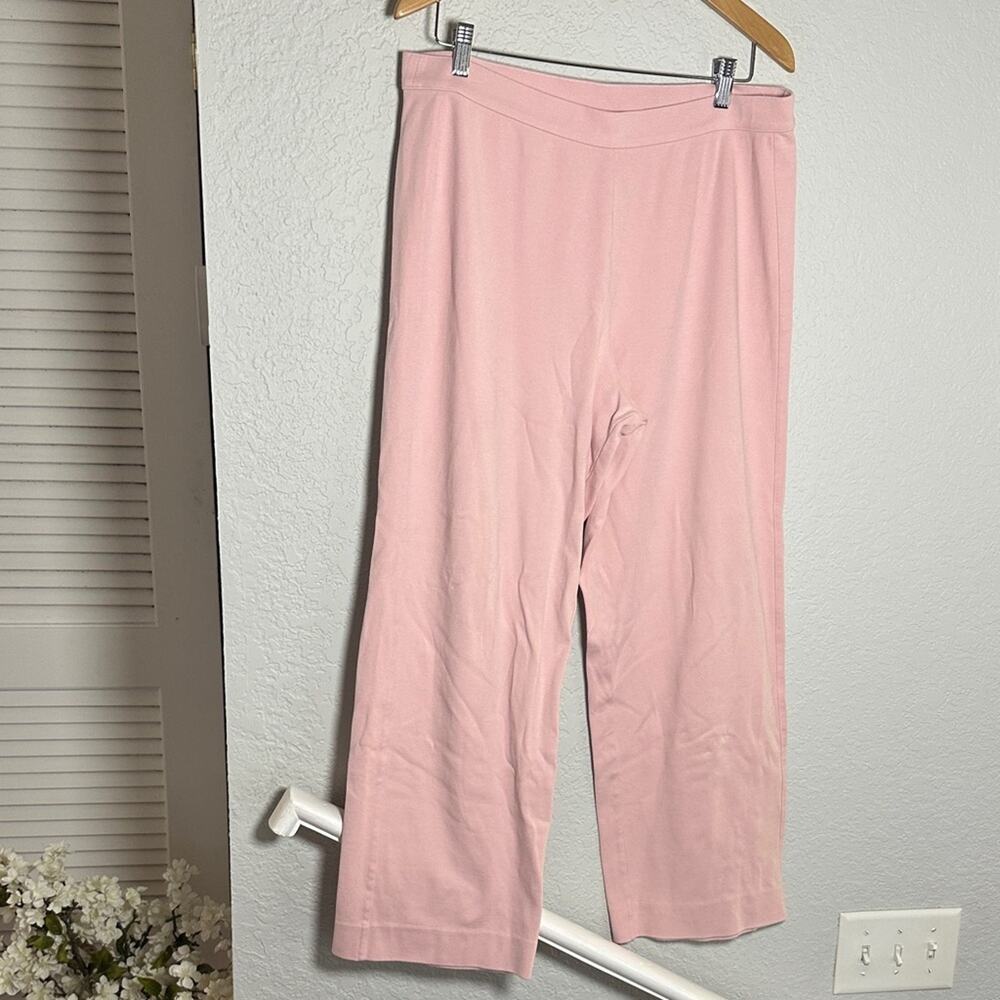 Joan Vass Blush Pink Women's Wide Leg Pants Size 1X Travel Comfort Casual